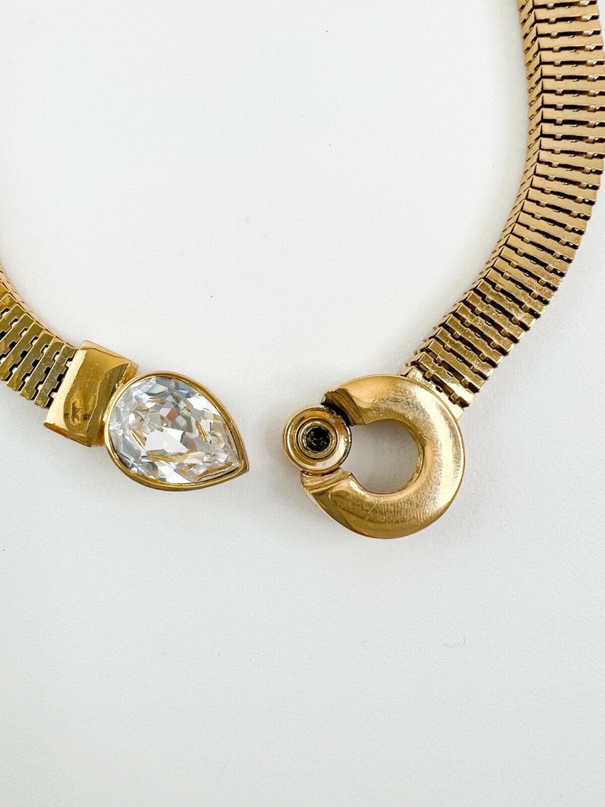 Givenchy Vintage Charm Necklace Choker Gold Rhinestones