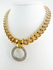 Vintage Givenchy Necklace, Leopard Chunky Choker Necklace, Logo Givenchy Jewelry, Designer High End Jewelry, 80s Vintage, Vintage Necklace