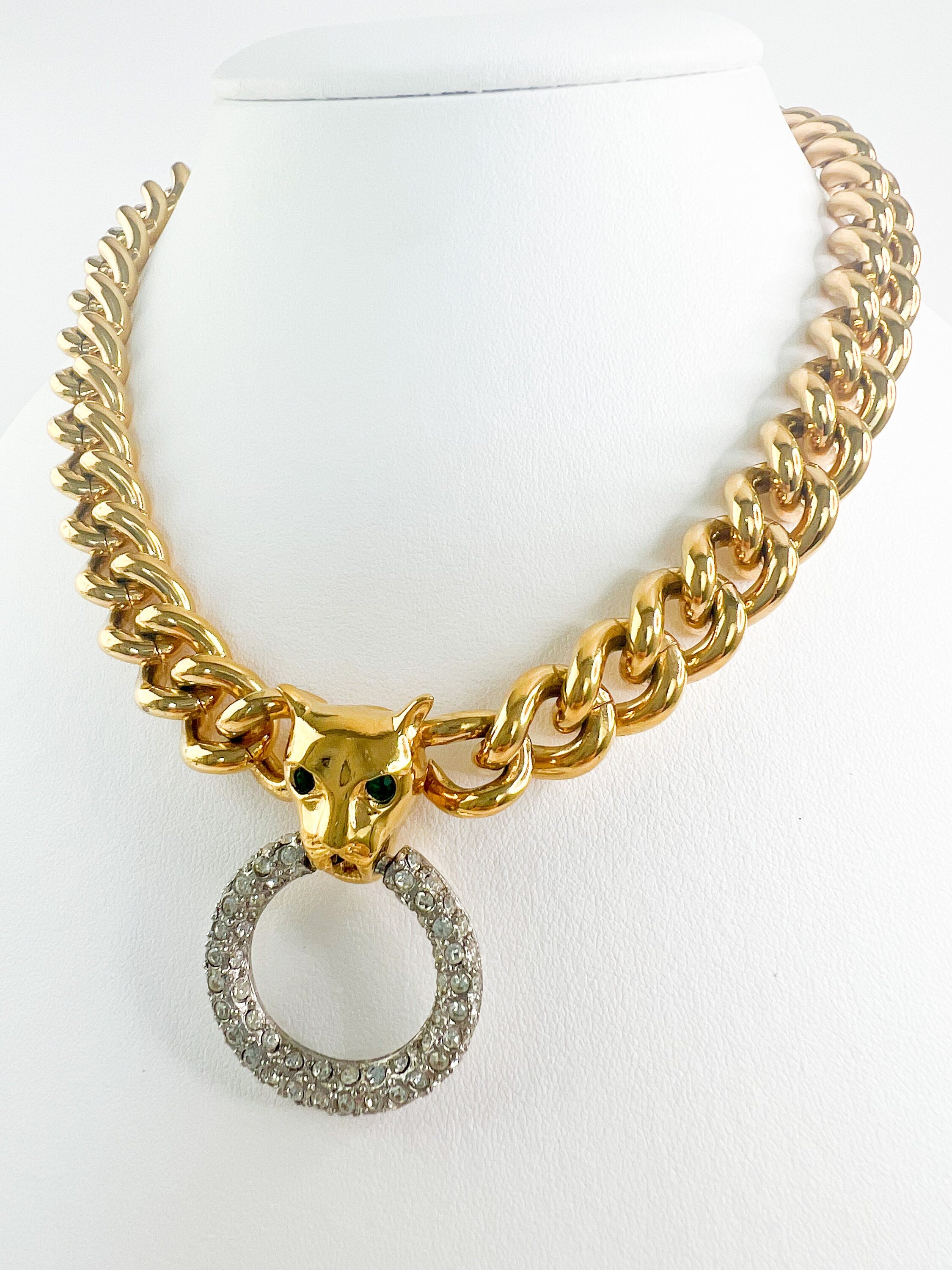Vintage Givenchy Necklace, Leopard Chunky Choker Necklace, Logo Givenchy Jewelry, Designer High End Jewelry, 80s Vintage, Vintage Necklace