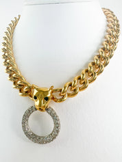 Vintage Givenchy Necklace, Leopard Chunky Choker Necklace, Logo Givenchy Jewelry, Designer High End Jewelry, 80s Vintage, Vintage Necklace