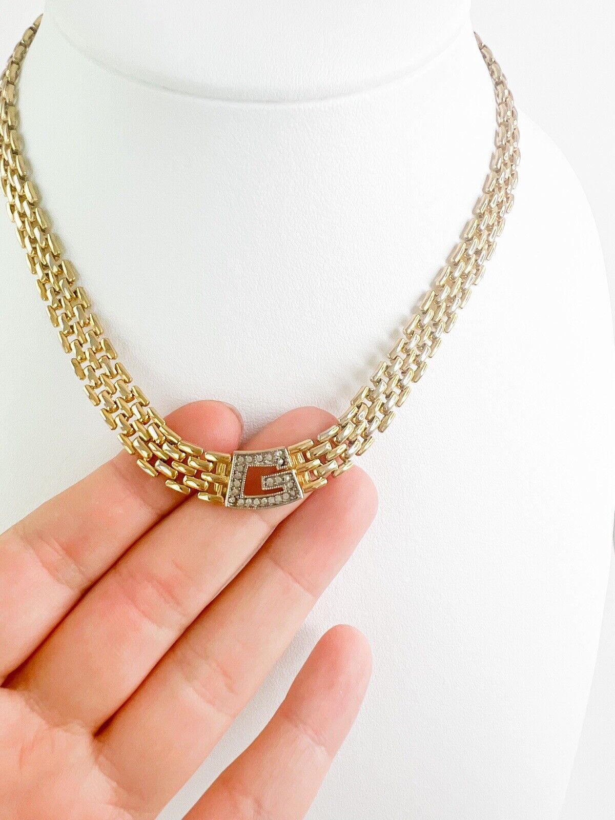 Givenchy Vintage Charm Necklace Gold G Logo