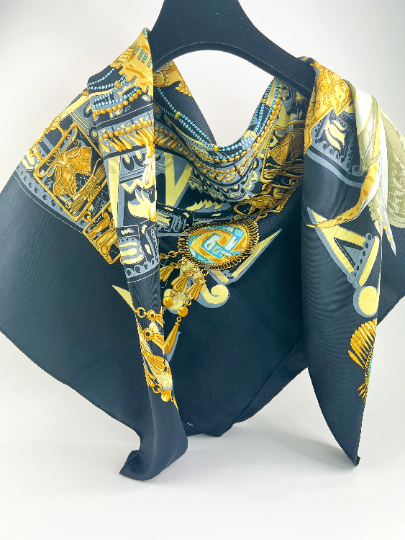 Vintage Hermes scarf, Hermes Wrap, Egyptian Feathers, Hermes Silk Scarf, Made in France, women scarf, Silk Scarves, Head scarf, Gift for her