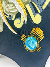 Vintage Hermes scarf, Hermes Wrap, Egyptian Feathers, Hermes Silk Scarf, Made in France, women scarf, Silk Scarves, Head scarf, Gift for her