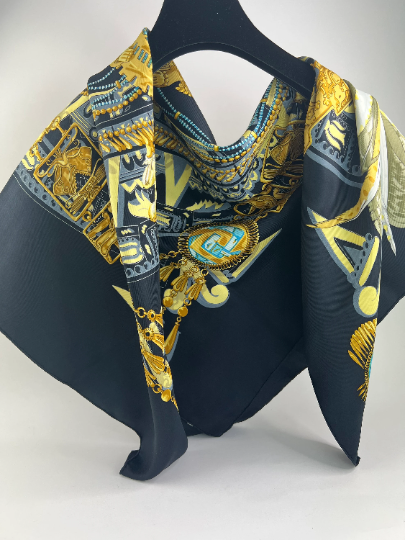 Vintage Hermes scarf, Hermes Wrap, Egyptian Feathers, Hermes Silk Scarf, Made in France, women scarf, Silk Scarves, Head scarf, Gift for her