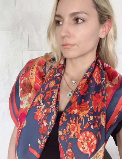 Vintage Hermes Scarf, Vintage Scarves, Hermes Wrap, "Fantaisies Indiennes" by Loïc Dubigeon, women scarf, silk scarves, Head scarf