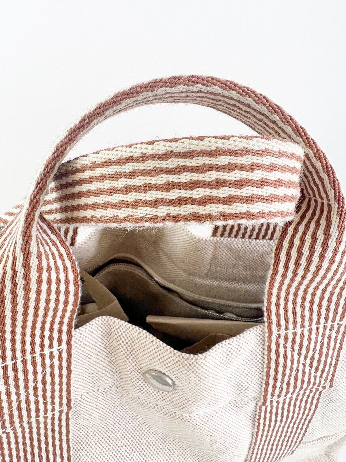 Vintage HERMES Bag Made In France, Vintage Tote Bag, Tote MM New Fourre-Tout Handbag, canvas Beige, Vintage Bags for Women, Bag Women
