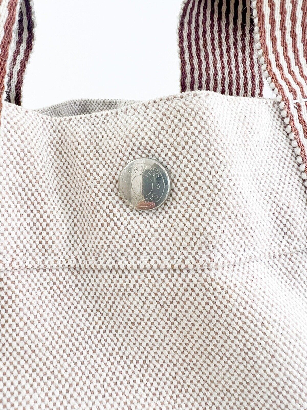 Vintage HERMES Bag Made In France, Vintage Tote Bag, Tote MM New Fourre-Tout Handbag, canvas Beige, Vintage Bags for Women, Bag Women