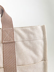 Vintage HERMES Bag Made In France, Vintage Tote Bag, Tote MM New Fourre-Tout Handbag, canvas Beige, Vintage Bags for Women, Bag Women
