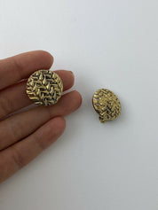 KENZO Paris Gold Tone Vintage Earrings Barely Elegant