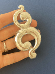 【SOLD OUT】YSL Yves Saint Laurent Vintage Massive Silver Tone Coil Spiral Brooch Pin