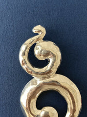 【SOLD OUT】YSL Yves Saint Laurent Vintage Massive Silver Tone Coil Spiral Brooch Pin