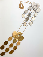 Celine Paris Made in Italy FW17  PHOBE PHILO Golden Brass & Silver Coin Necklace Vintage