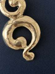 【SOLD OUT】YSL Yves Saint Laurent Vintage Massive Silver Tone Coil Spiral Brooch Pin
