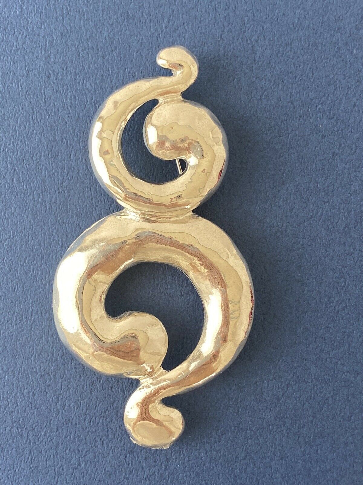 【SOLD OUT】YSL Yves Saint Laurent Vintage Massive Silver Tone Coil Spiral Brooch Pin
