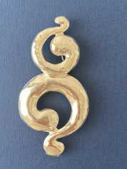 【SOLD OUT】YSL Yves Saint Laurent Vintage Massive Silver Tone Coil Spiral Brooch Pin