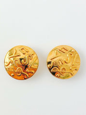 vintage Yves Saint Laurent round logo earrings