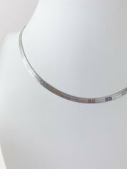 Givenchy Paris New York Vintage Silver Tone Logo Choker Chain Necklace