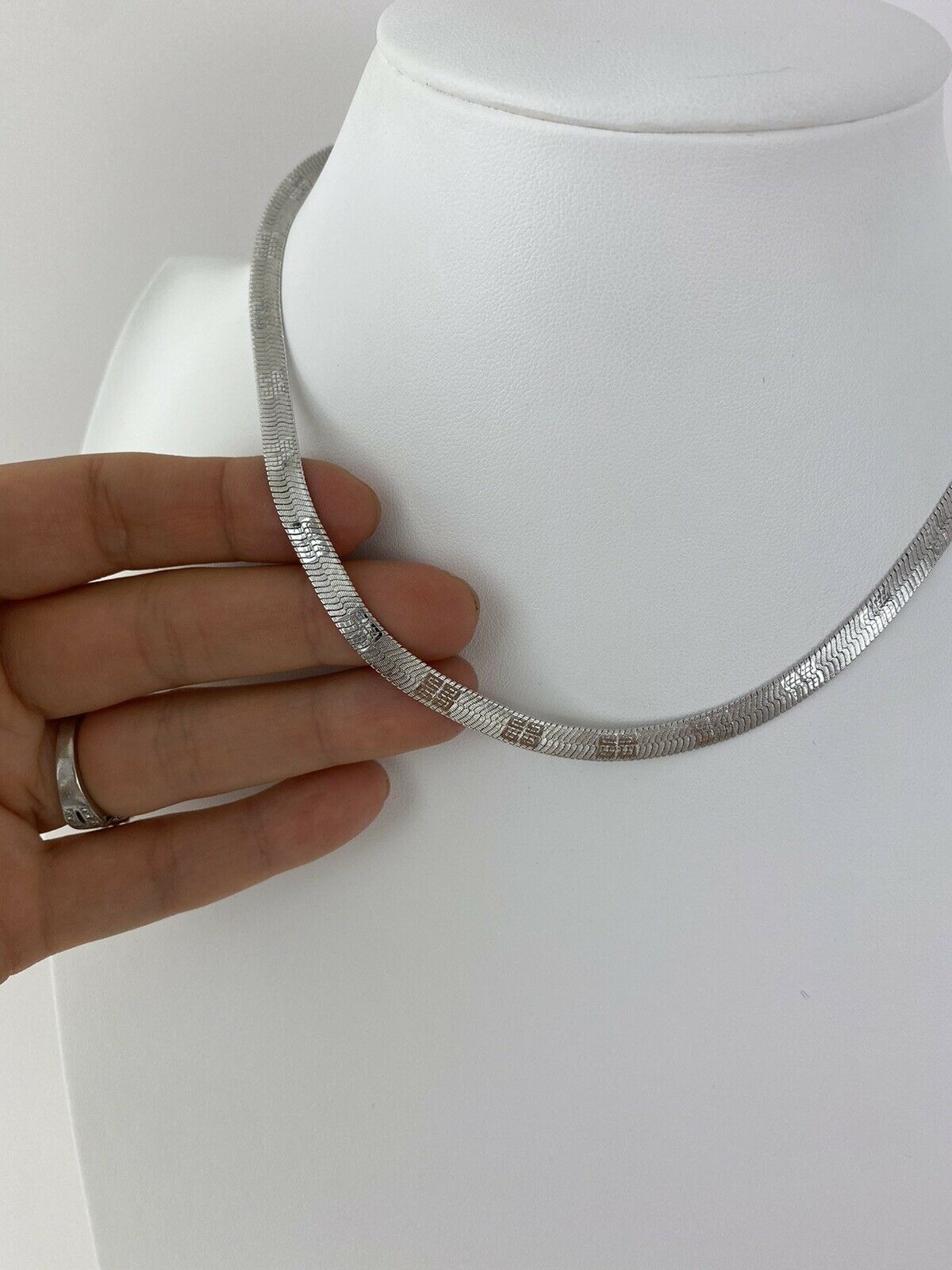 Givenchy Paris New York Vintage Silver Tone Logo Choker Chain Necklace