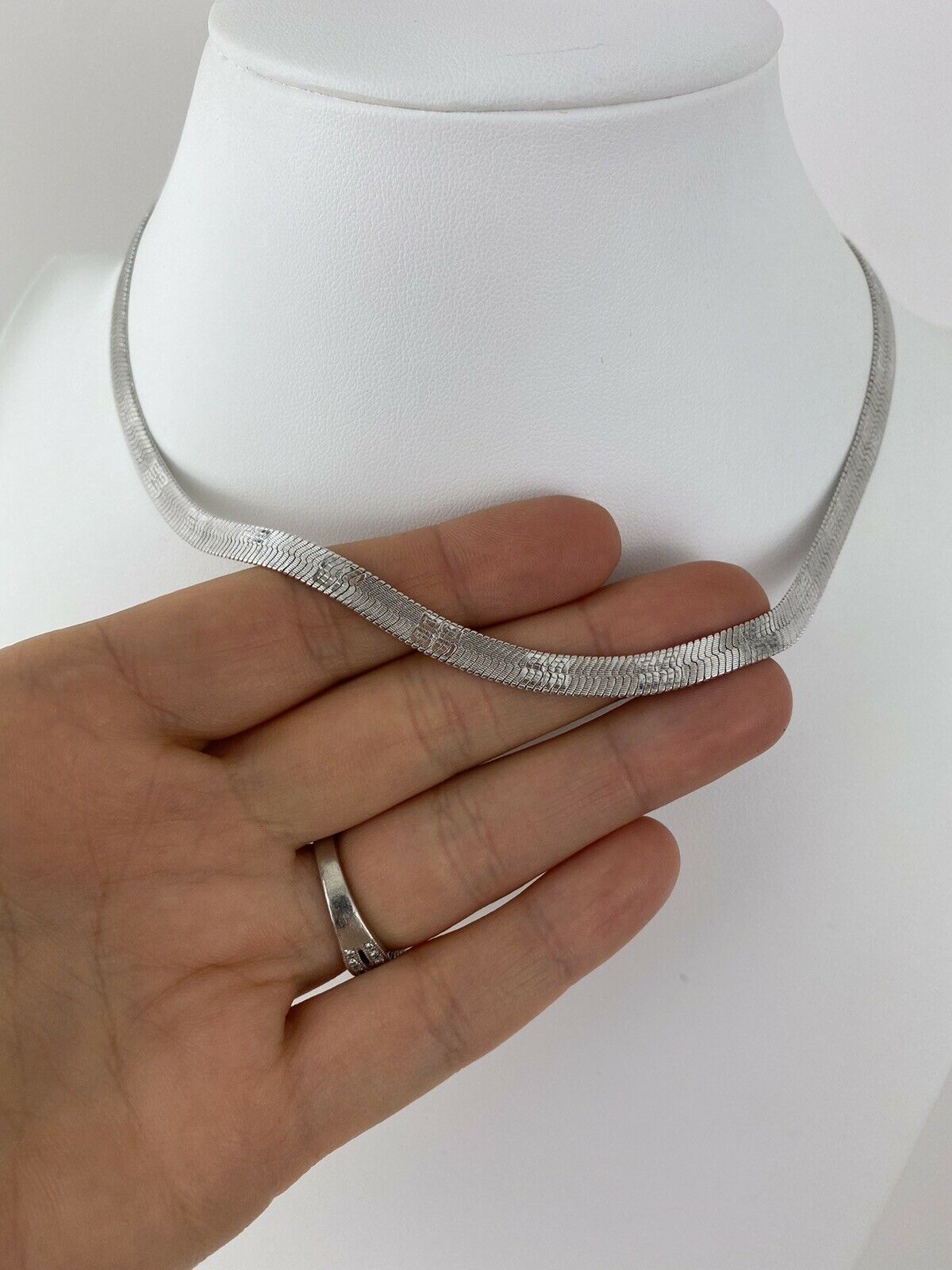 Givenchy Paris New York Vintage Silver Tone Logo Choker Chain Necklace