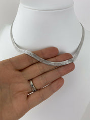 Givenchy Paris New York Vintage Silver Tone Logo Choker Chain Necklace