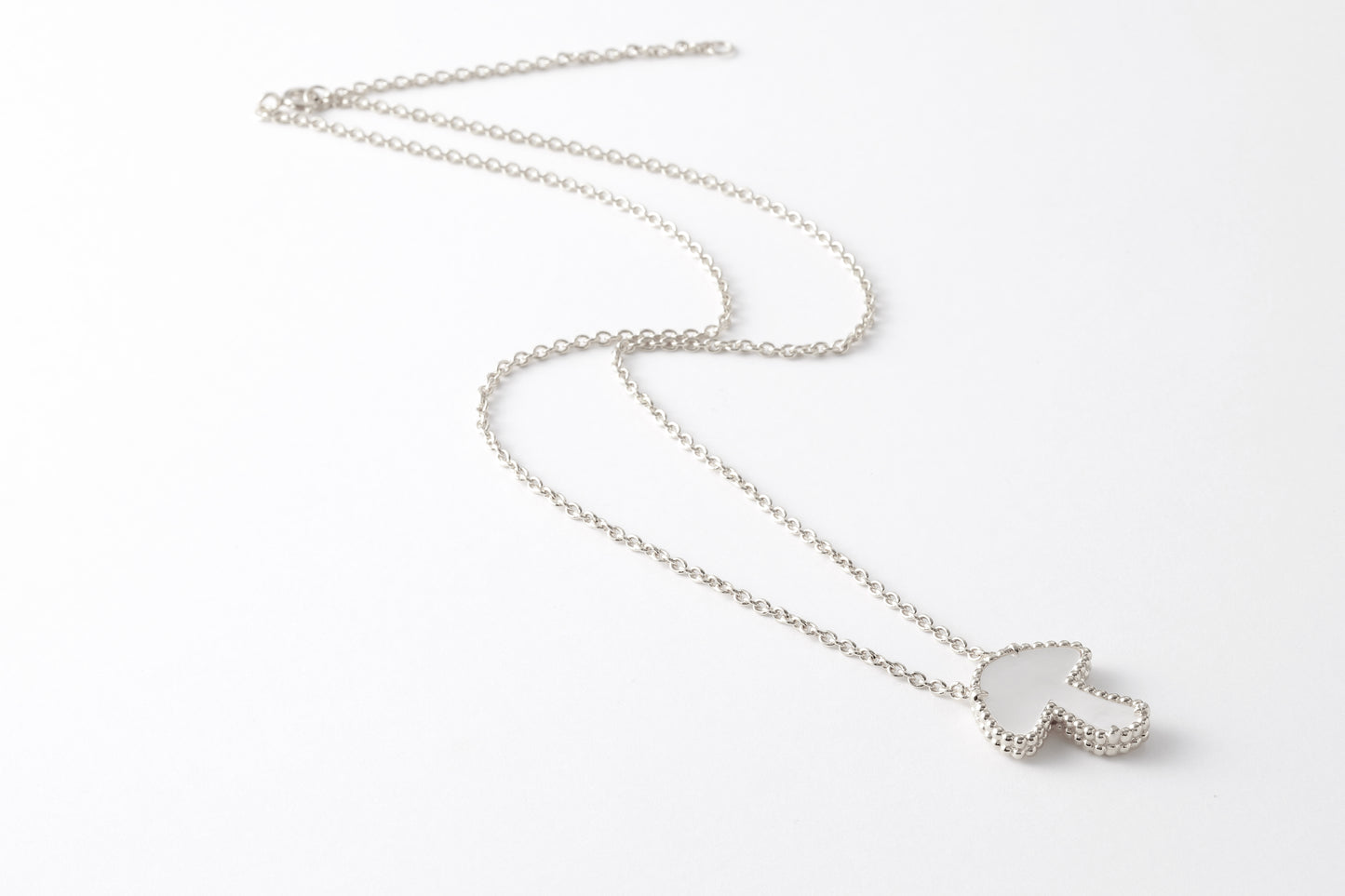 Natural mother of pearl silver necklace 
