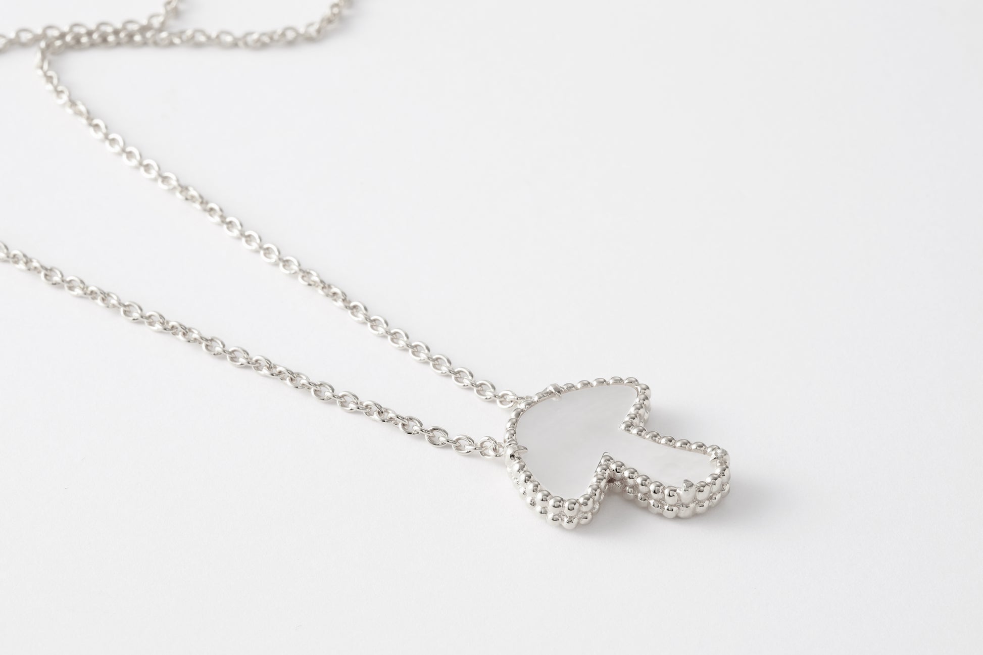 Natural mother of pearl silver necklace 