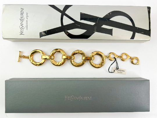 Vintage YSL Yves Saint Laurent, Vintage YSL Bracelet, Chain Bracelet, Link Bracelet, Gold Tone Bracelet, Vintage Jewelry, Gift for her