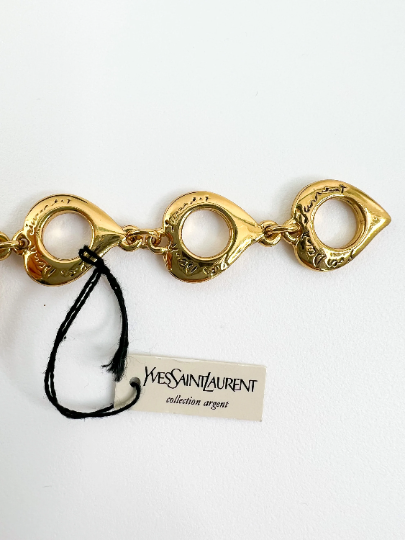 Vintage YSL Yves Saint Laurent, Vintage YSL Bracelet, Chain Bracelet, Link Bracelet, Gold Tone Bracelet, Vintage Jewelry, Gift for her