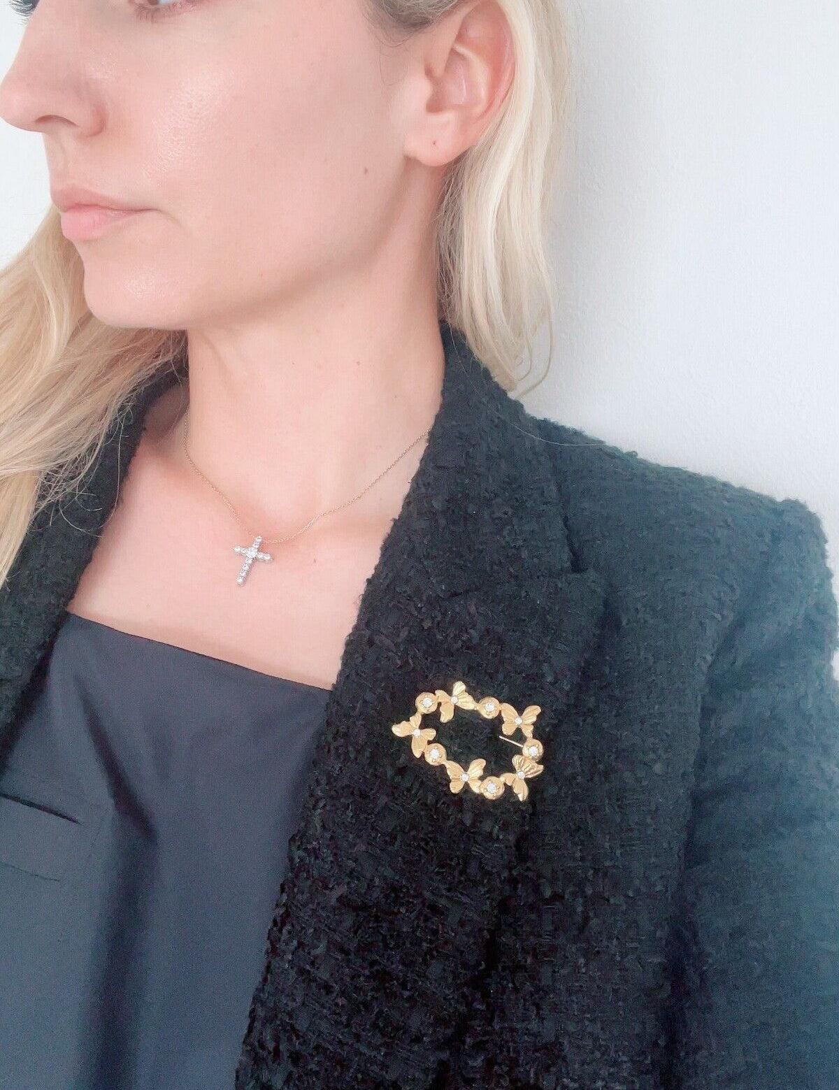 Authentic YSL Yves Saint Laurent Vintage Butterfly Brooch Pin by Robert Goossens