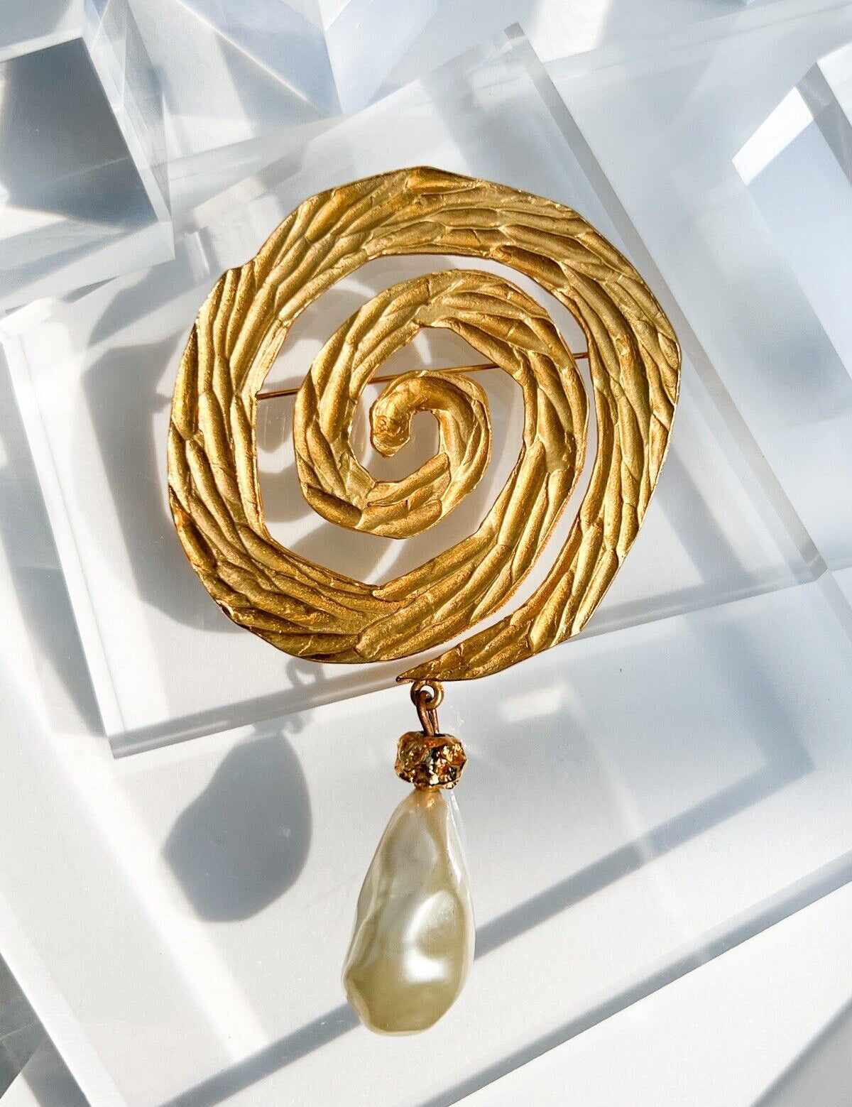 YSL Yves Saint Laurent rive gauche Vintage Brooch Pin Women Made in France