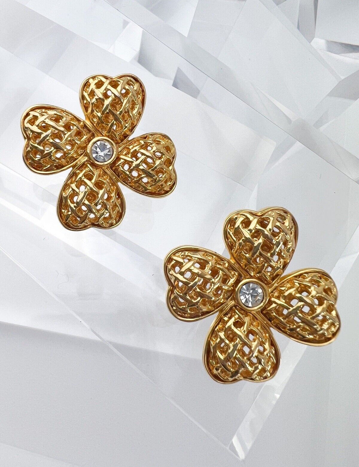 YSL Yves Saint Laurent Vintage Earrings Rhinestone