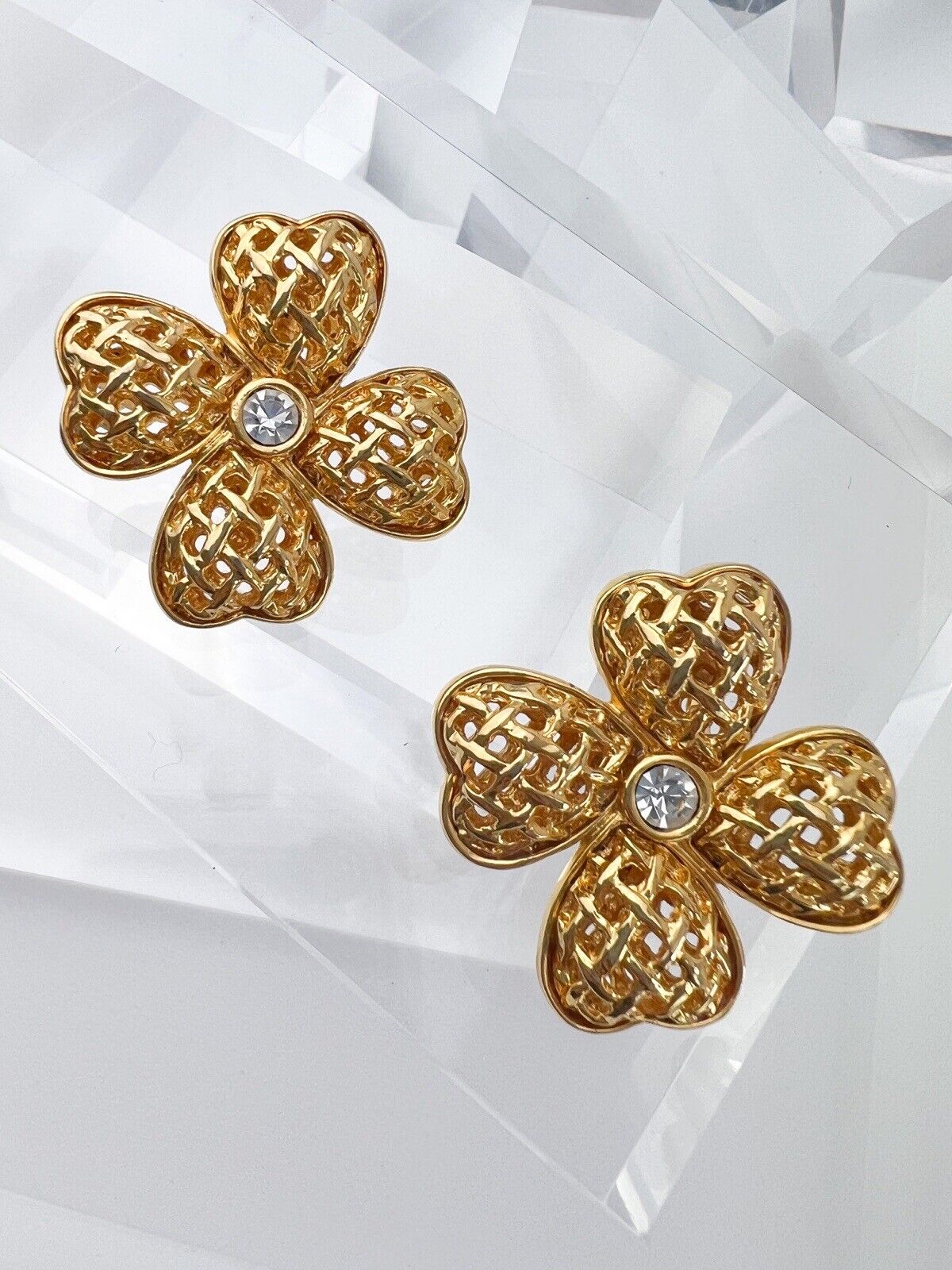 YSL Yves Saint Laurent Vintage Earrings Rhinestone