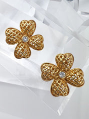 YSL Yves Saint Laurent Vintage Earrings Rhinestone