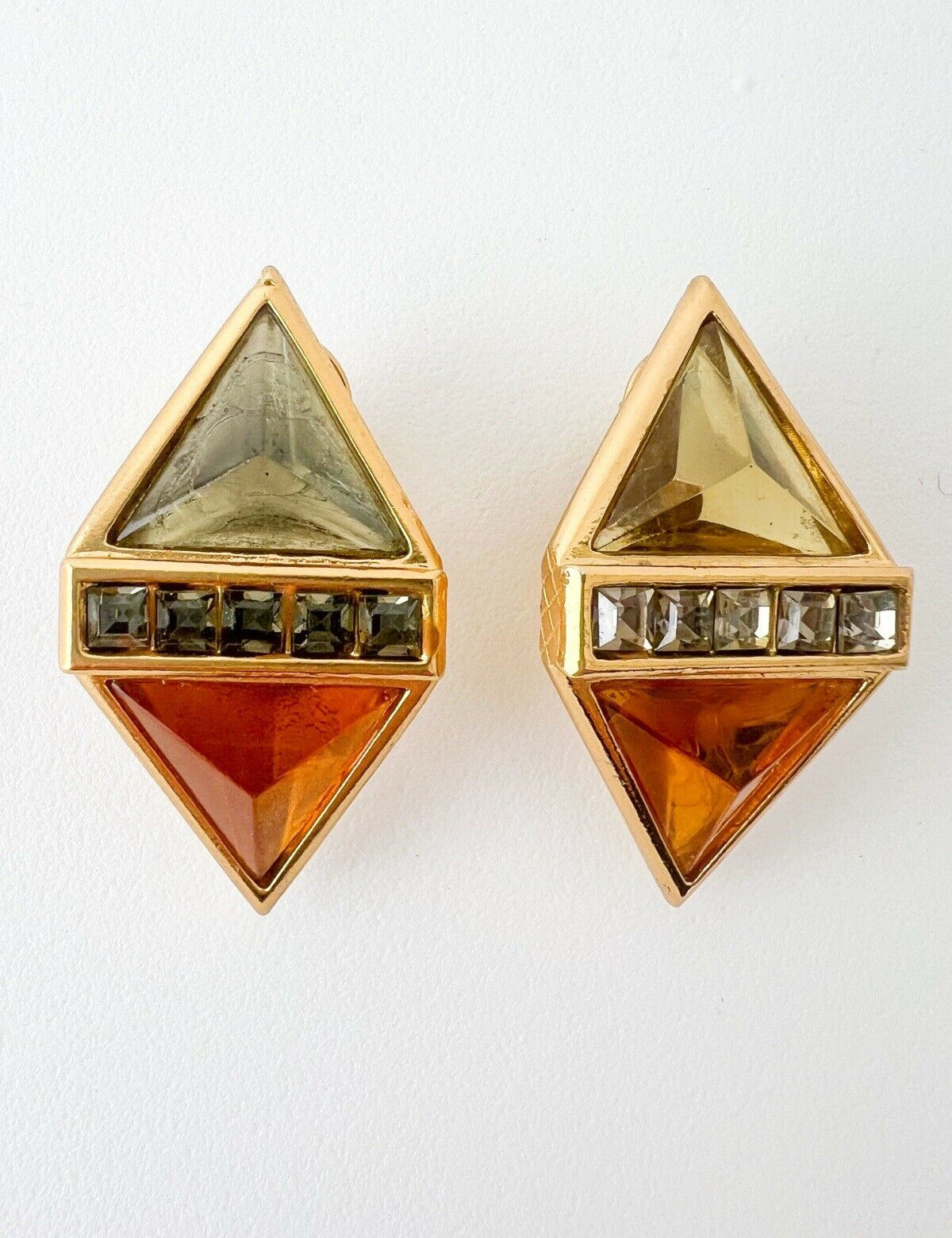 YSL Yves Saint Laurent Vintage Earrings Rhinestone