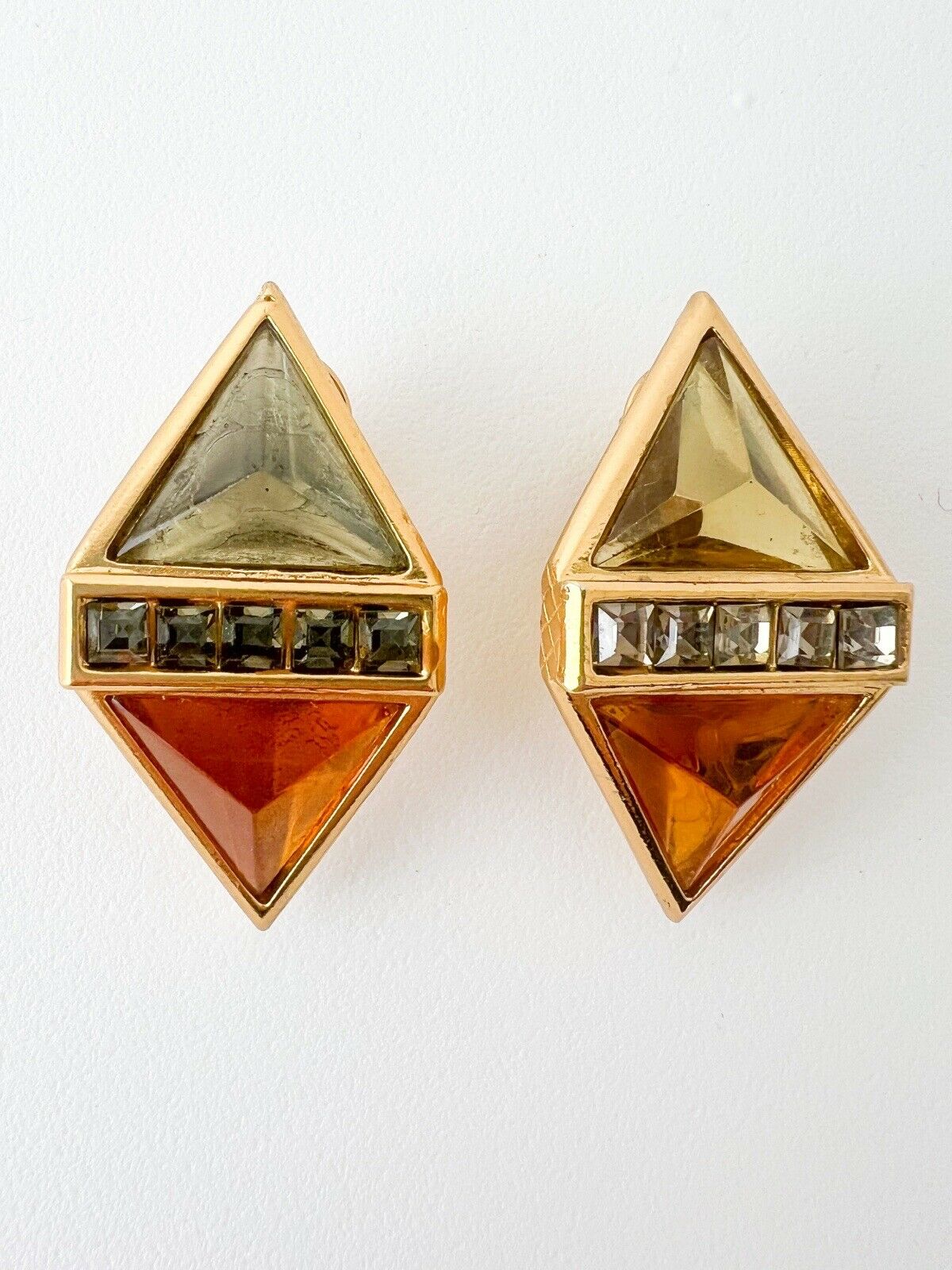 YSL Yves Saint Laurent Vintage Earrings Rhinestone