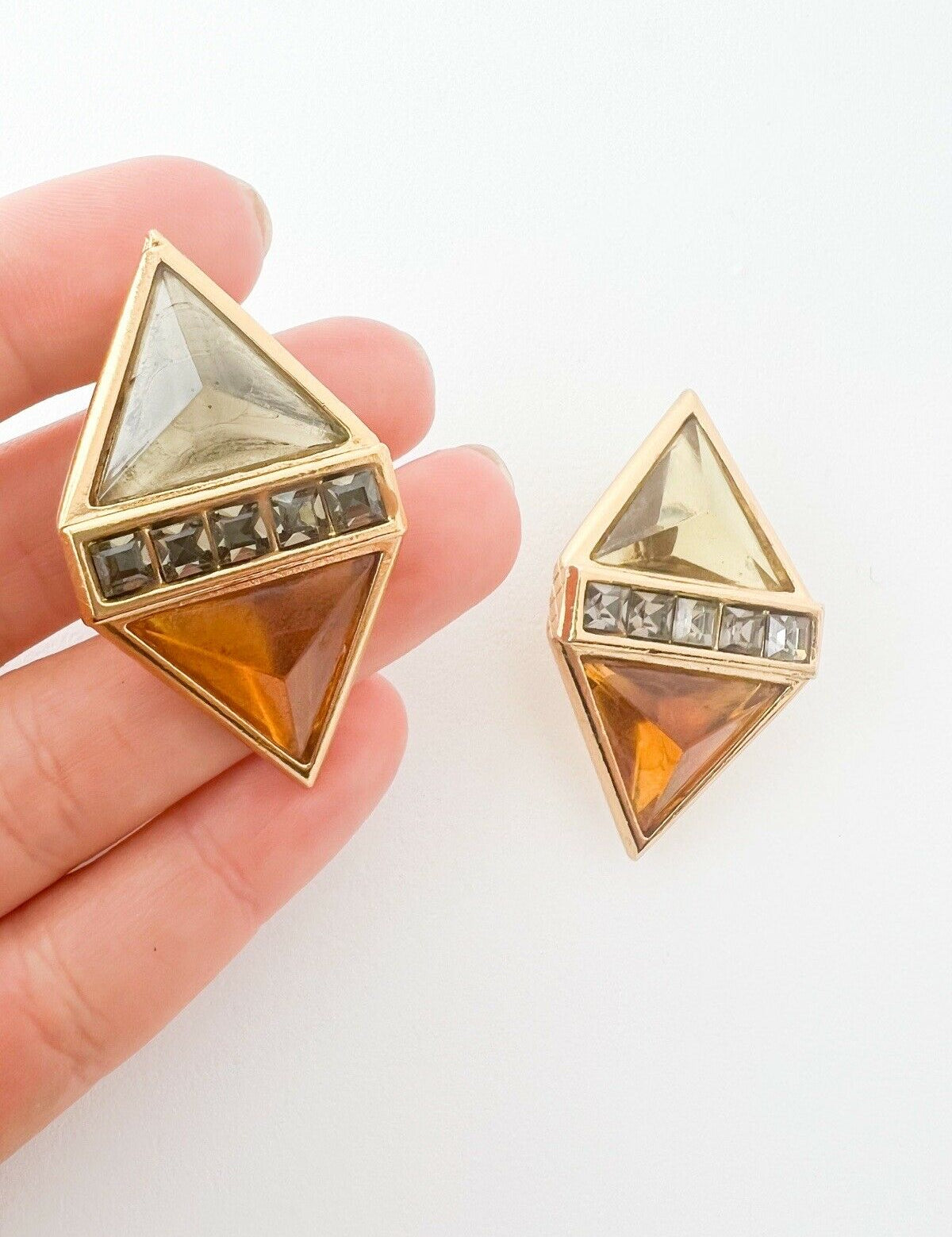 YSL Yves Saint Laurent Vintage Earrings Rhinestone