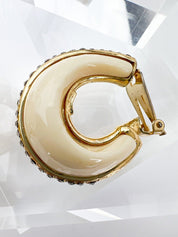YSL Yves Saint Laurent Vintage Hoop Earrings Rhinestone 
