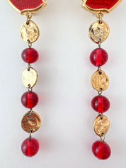 YSL earrings ,Yves Saint Laurent Earrings, Leaf Motif Long Earrings, YSL vintage Earrings, YSL rare  Earrings, Jewelry for Women