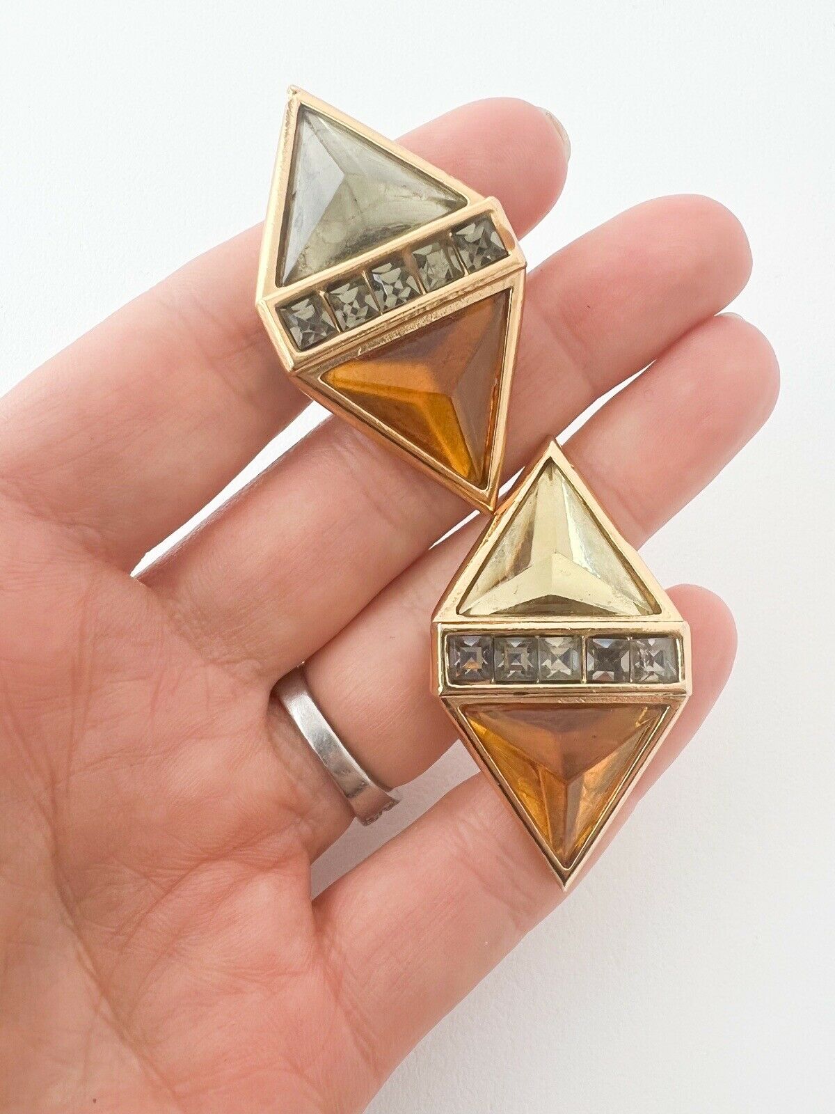 YSL Yves Saint Laurent Vintage Earrings Rhinestone
