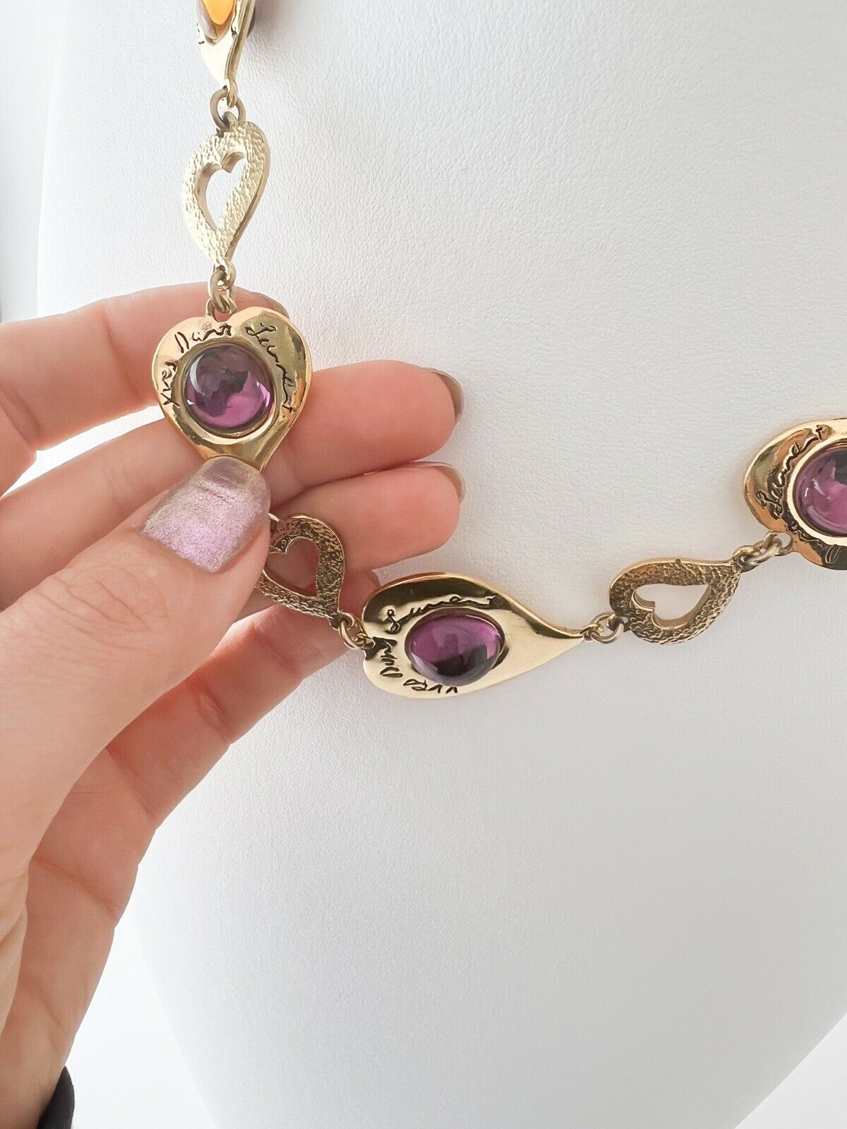 YSL Yves Saint Laurent Vintage Necklace Purple