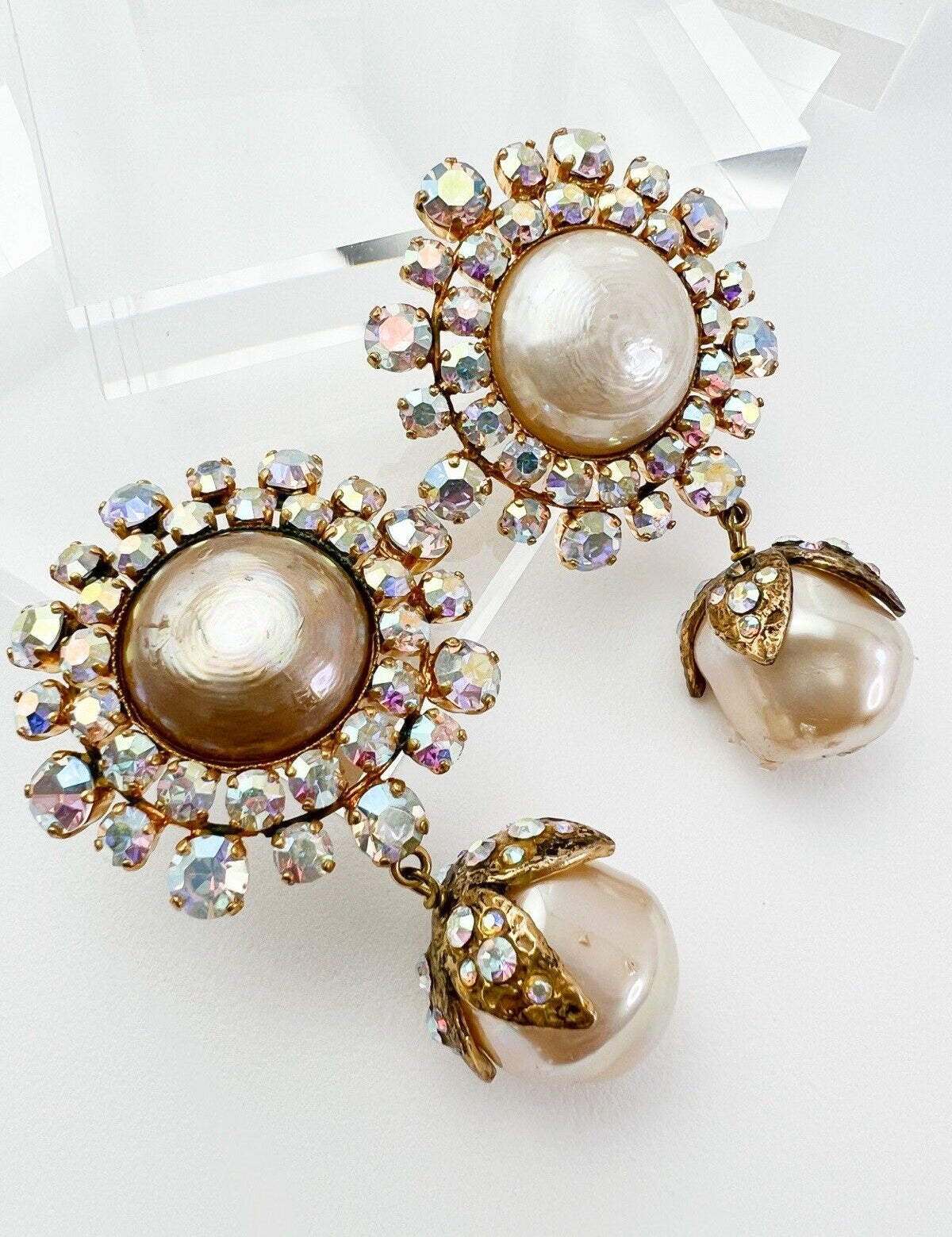 YSL Yves Saint Laurent Rive Gauche Vintage Dangle Earrings Large Made in France