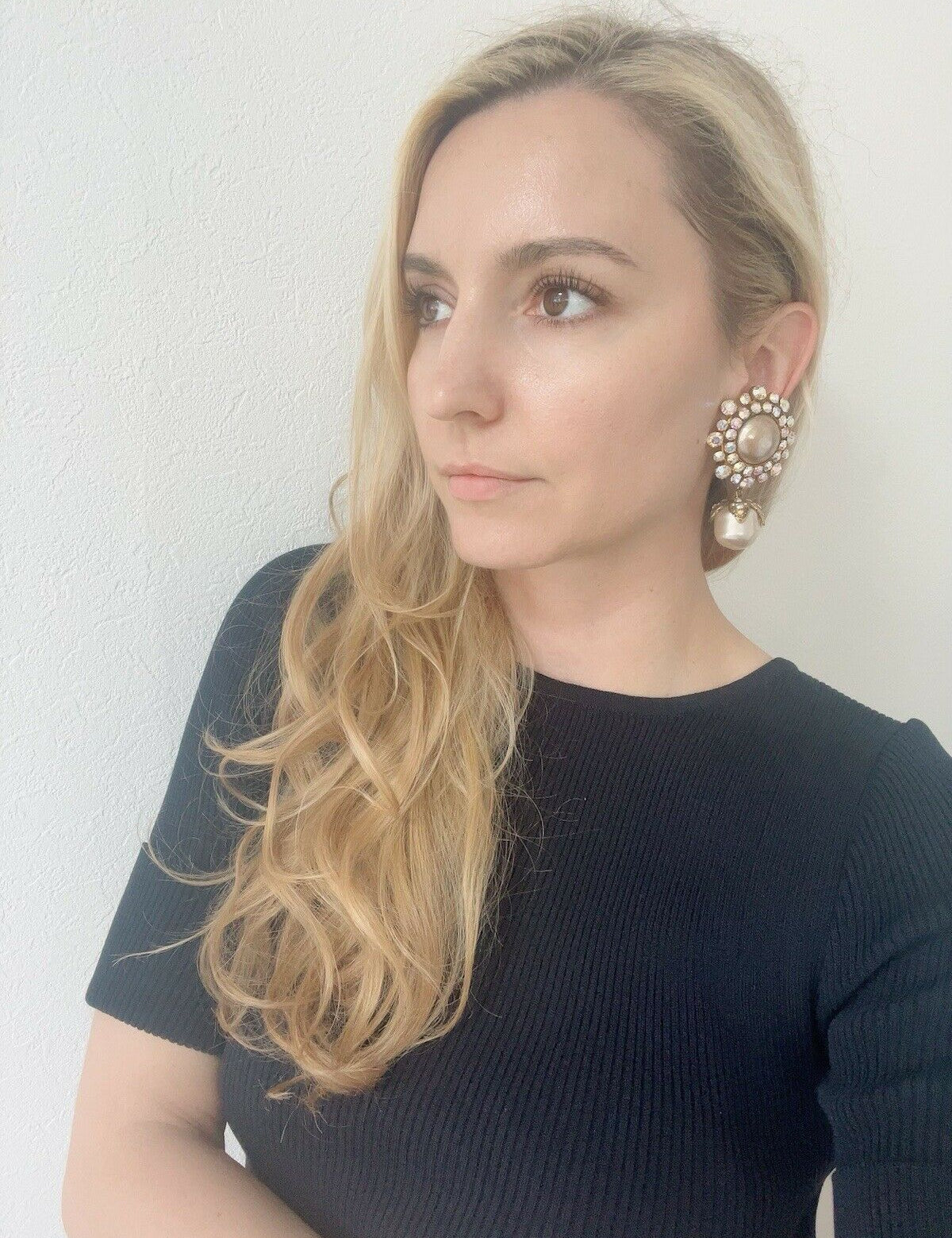 YSL Yves Saint Laurent Rive Gauche Vintage Dangle Earrings Large Made in France
