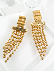 YSL Yves Saint Laurent  Vintage Dangle Earrings Women Jewelry Gold