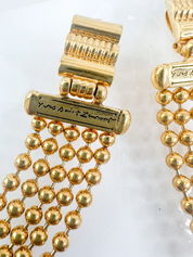 YSL Yves Saint Laurent Vintage Dangle Earrings Women Jewelry Gold