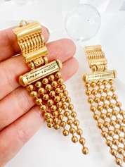 YSL Yves Saint Laurent Vintage Dangle Earrings Women Jewelry Gold