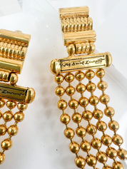 YSL Yves Saint Laurent Vintage Dangle Earrings Women Jewelry Gold