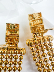 YSL Yves Saint Laurent Vintage Dangle Earrings Women Jewelry Gold