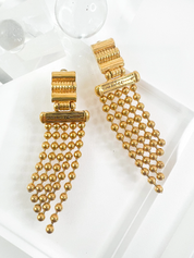 YSL Yves Saint Laurent Vintage Dangle Earrings Women Jewelry Gold