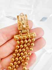 YSL Yves Saint Laurent Vintage Dangle Earrings Women Jewelry Gold