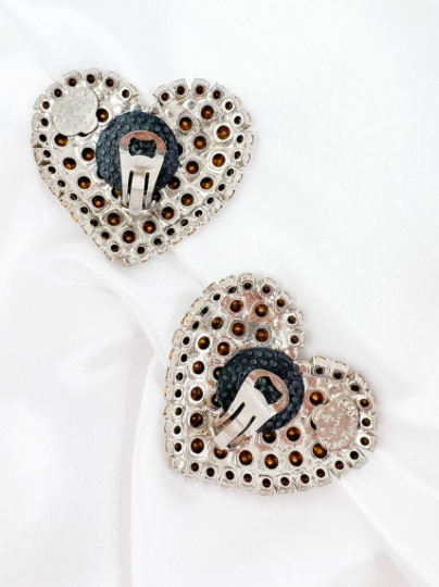 YSL Yves Saint Laurent Vintage Earrings Silver